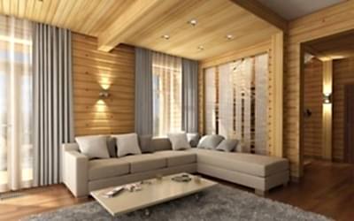 L'intérieur de la maison avec poutres collées +50 photos