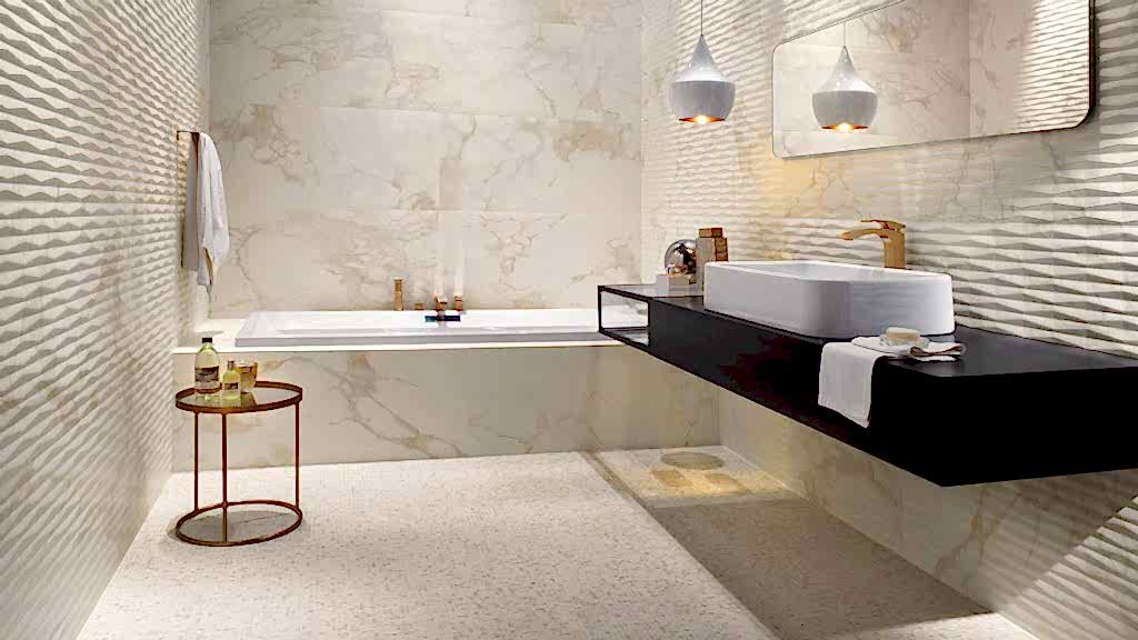 Carrelage dans la salle de bain