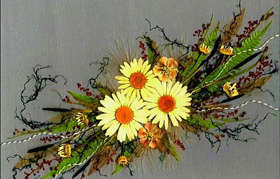 Panneau de fleurs séchées