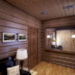 Grand miroir dans le couloir