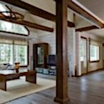 Lustre à roue dans le salon