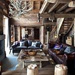 Lustre cornes dans le salon